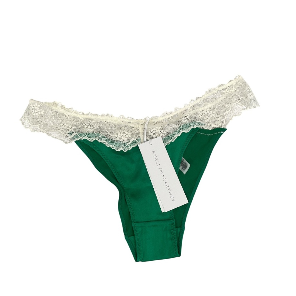 Stella McCartney Green Thong with Lace Trim